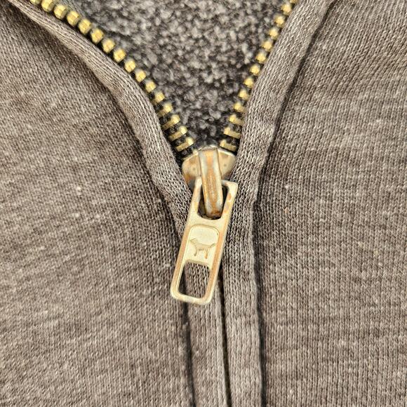 Victorias Secret Pink Sweater Womens XS Gray Silver Sequin Sparkly Full Zip - Picture 13 of 16